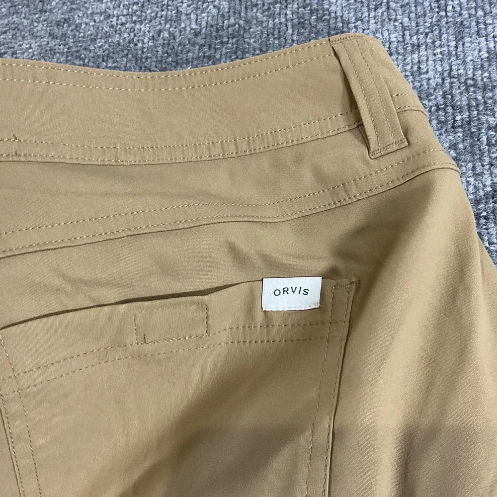 Orvis Fleece Lined Pants Mens 38x30 Tan Performance Hiking Outdoor Winter New
